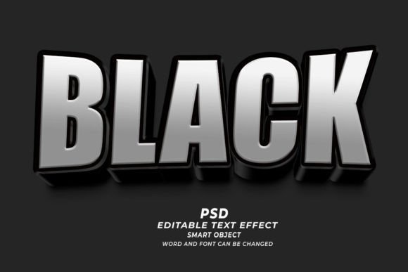 Download Black PSD 3D Editable Text Effect - Editable text Collection