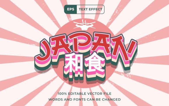 Download Editable Text Effect Japan Food 3D - Editable text Collection