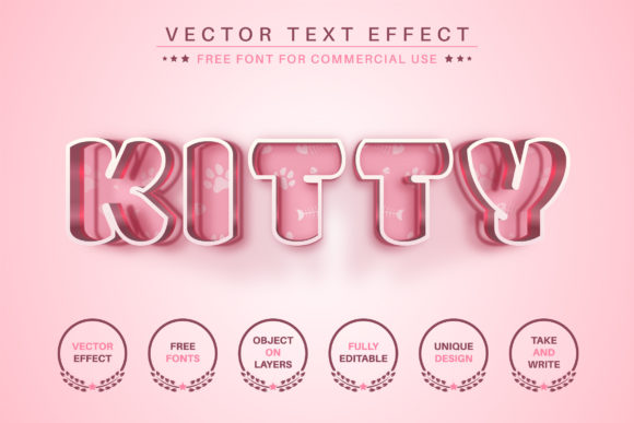 Download Kitty - Editable Text Effect, Font Style - Editable text Collection