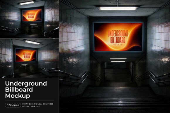 Download Underground Billboard Mockup - Premium Bundle