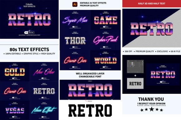 Download 80S Editable Text Effect - Editable text Collection