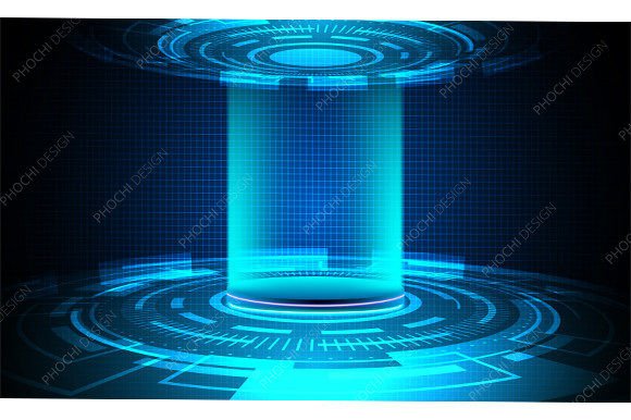 Download Abstract 3D Technology Podium Portal - Premium Resources